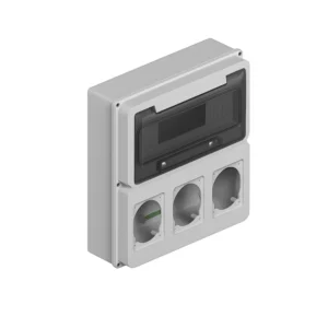 Tablero Estanco IP65 12 DIN + 3 Tomas