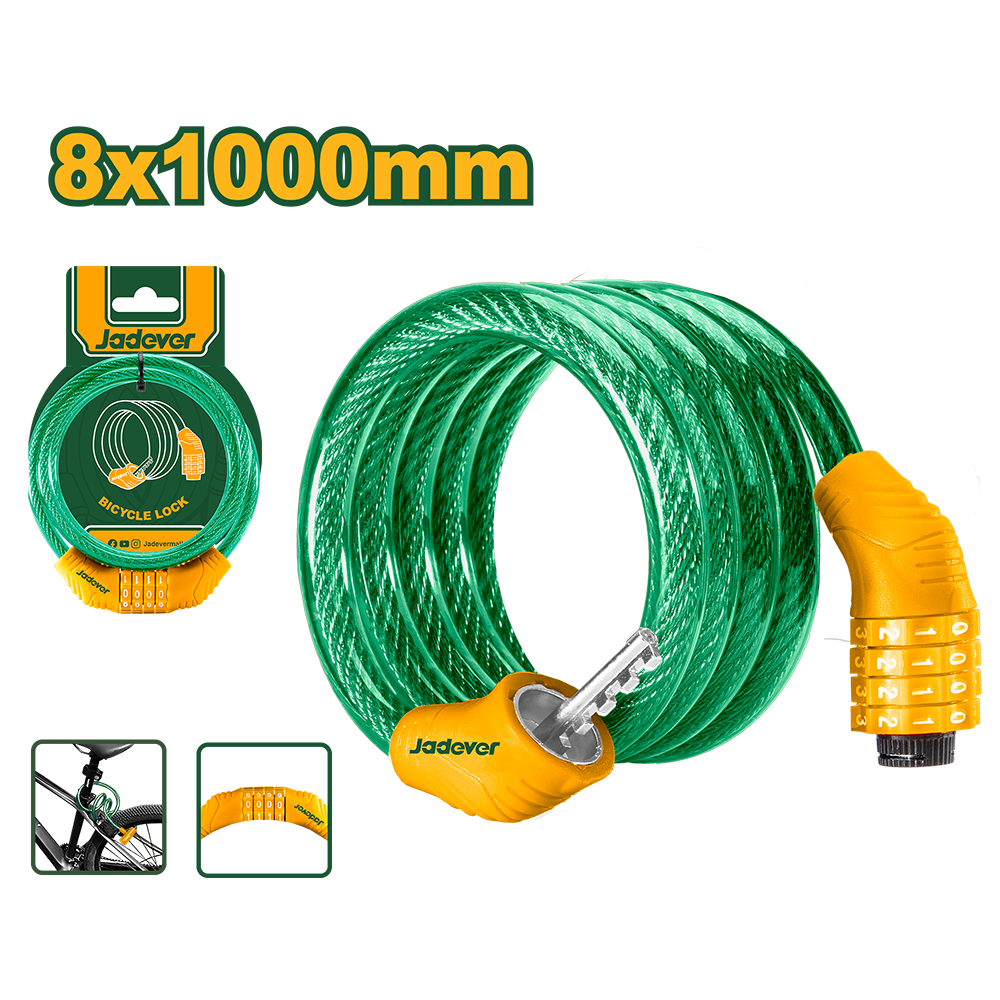 Eslinga para Bicicleta con Combinación de 4 Dígitos Jadever JDBK2108