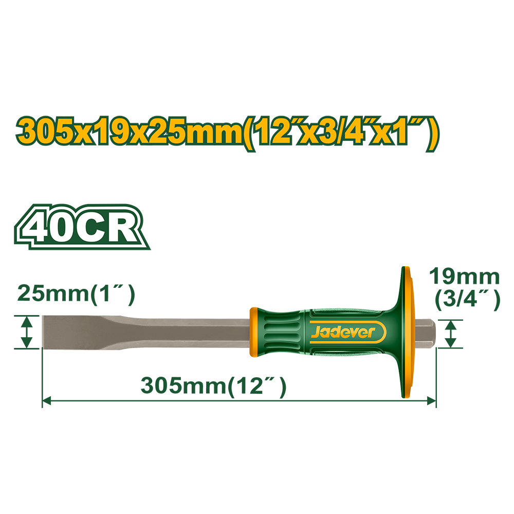 Cincel Frío para Albañilería 25mm x 305mm Jadever JDCC2312