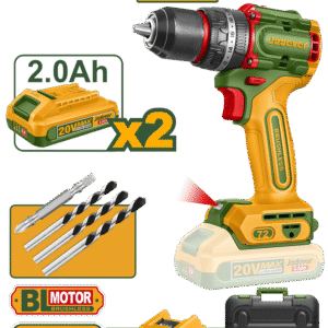 Taladro Atornillador con Impacto Motor Brushless 20V Jadever JDCDP7281-4