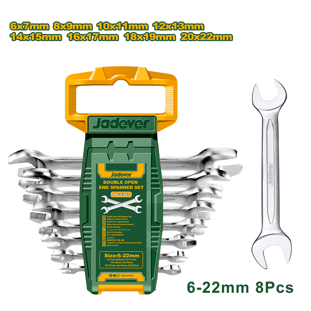 Kit de Llaves Dobles de 8 Piezas Acero Cr-V Jadever JDDS2208