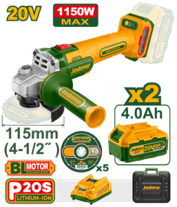 Amoladora Angular Inalámbrica 20V 9000 RPM (Kit con 2 Baterías) Jadever JDLAPB522-4