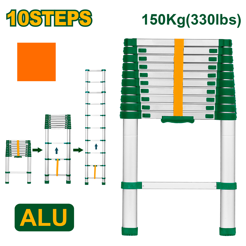 Escalera Telescópica de Aluminio 10 Escalones Jadever JDLD5H10