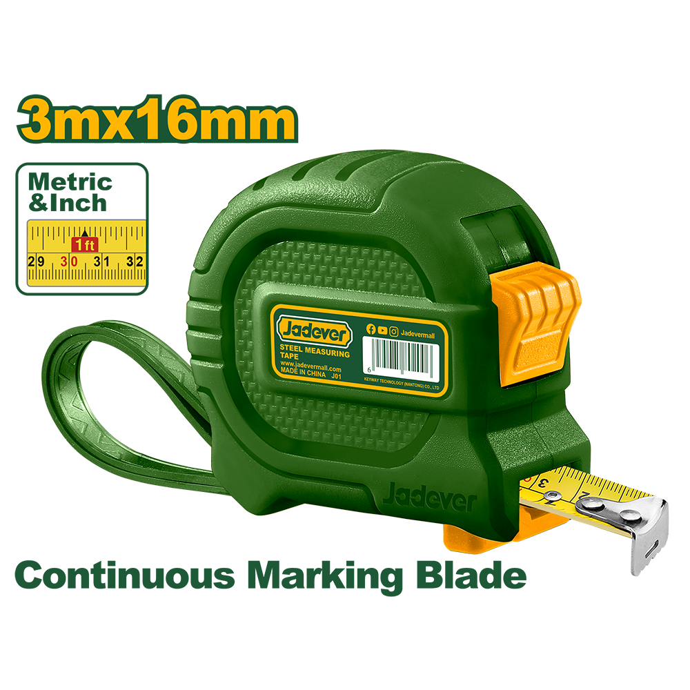 Pack de Cintas Métricas 3m x 16mm x36 unidades Jadever JDMT4310