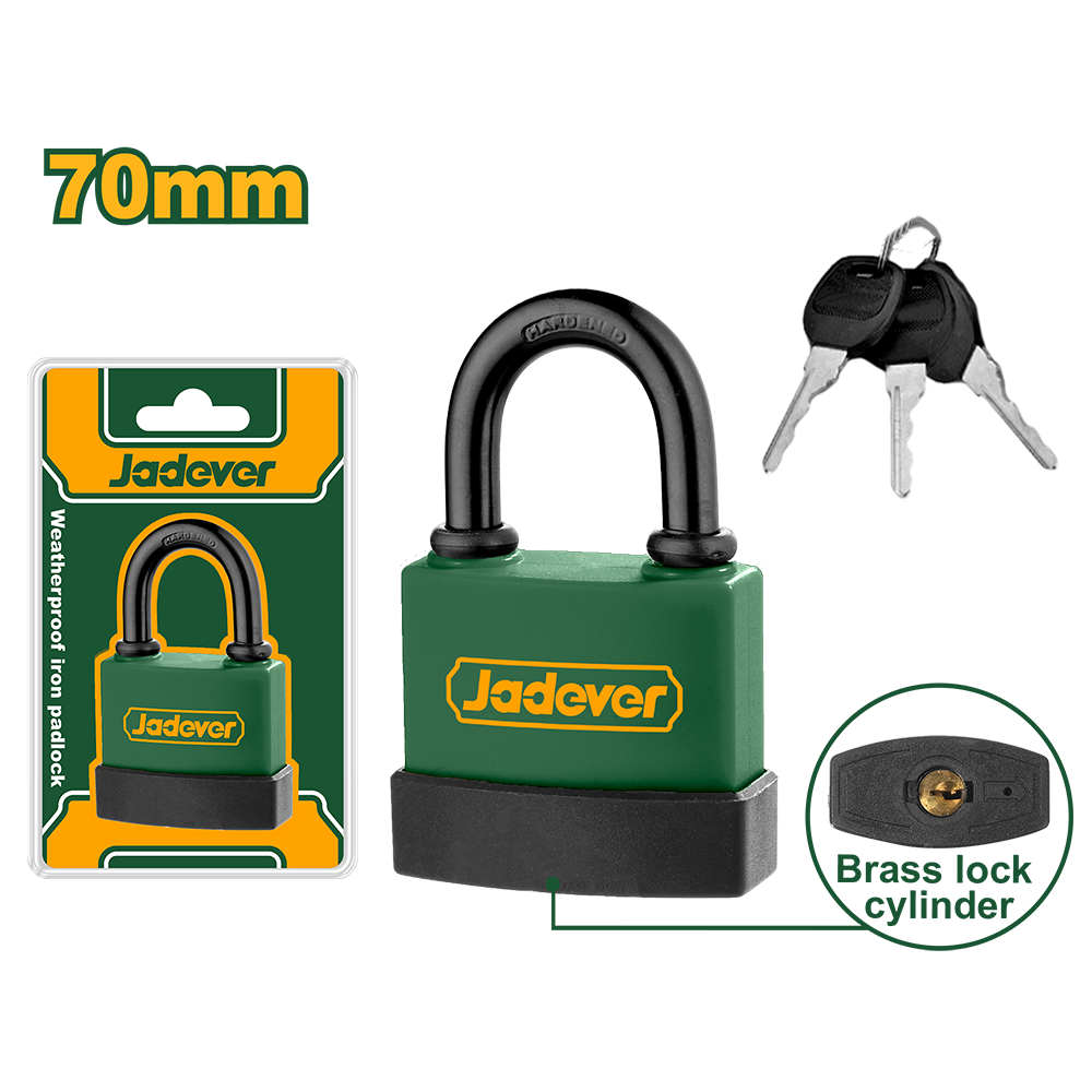 Pack de Candados de Hierro Apto Intemperie 70mm x6 unidades Jadever JDPD9470