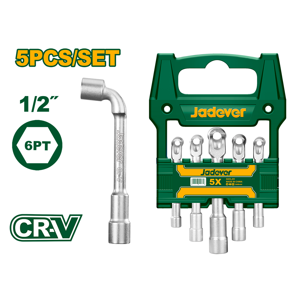 Juego de Llaves en L para Tubos de 1/2" (5 piezas) Jadever JDTH4205